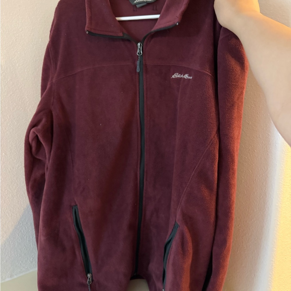 Eddie Bauer Men’s Maroon Fleece Jacket